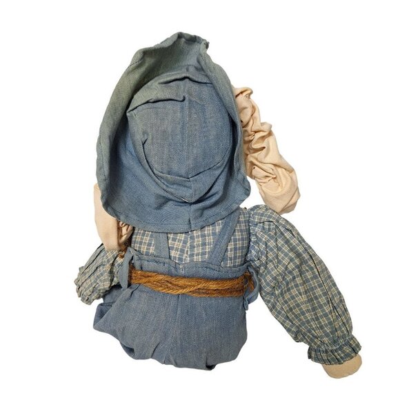 Handmade Easter Bunny Rabbit Plush Spring Overalls Stuffed Doll 18" - Picture 3 of 6